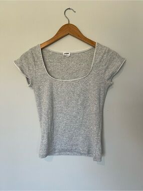 Cotton On Heather Gray Scoop Neck Short Sleeve Tee